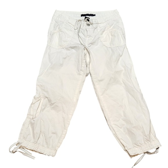 Calvin Klein Jeans Pants - Calvin Klein Jeans Womens White Cotton Cargo Capri Cropped Pants Size 6